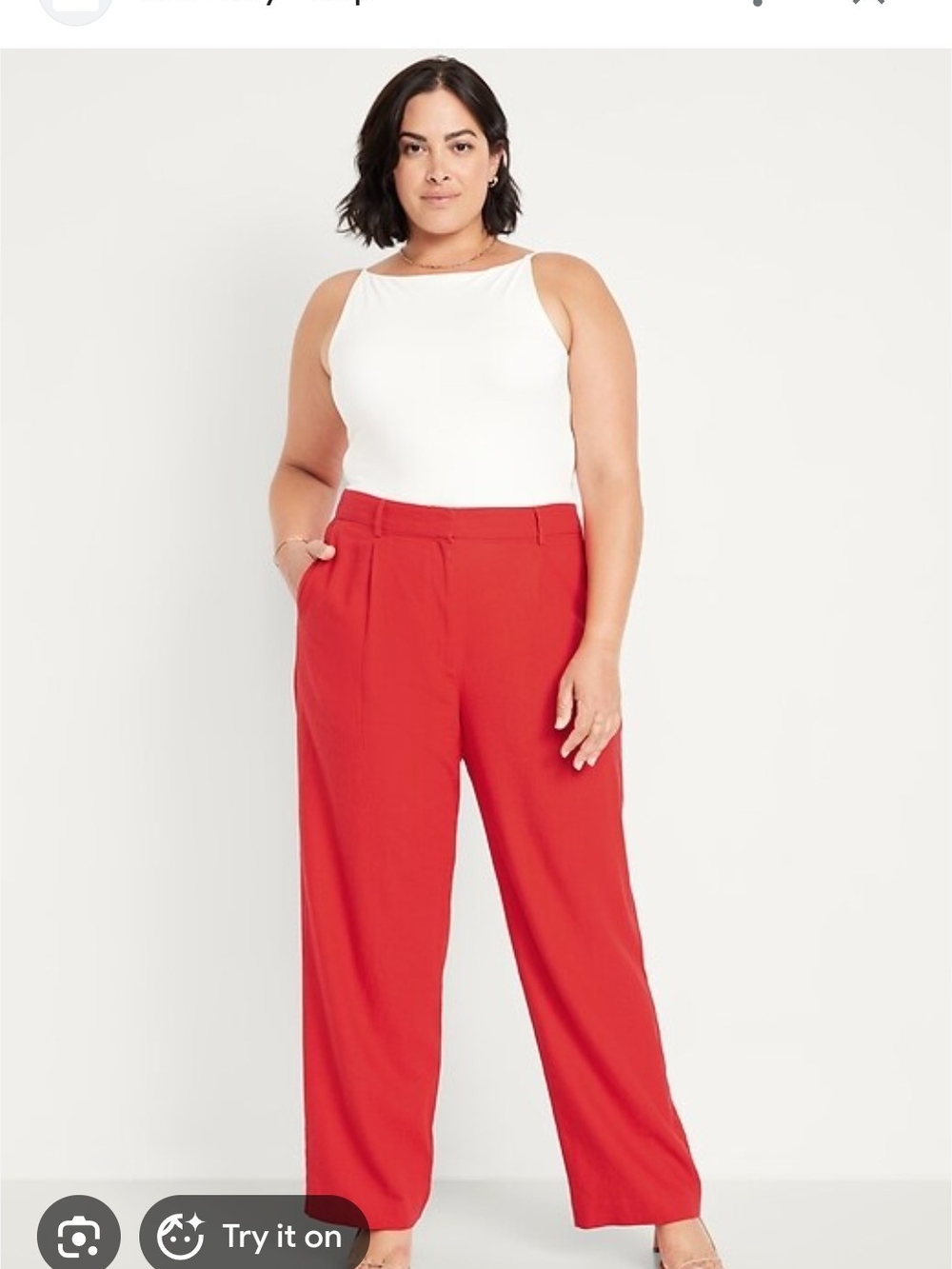 NWT Old Navy Red High-Rise Wide-Leg Taylor Trousers Size 20 Tall